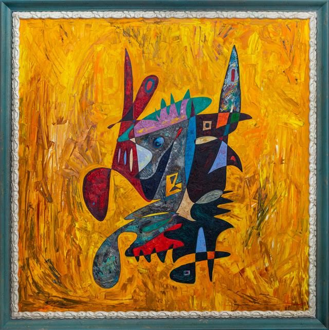 Abstract art oil painting Connection Of Civilizations Gheorghe Virtosu