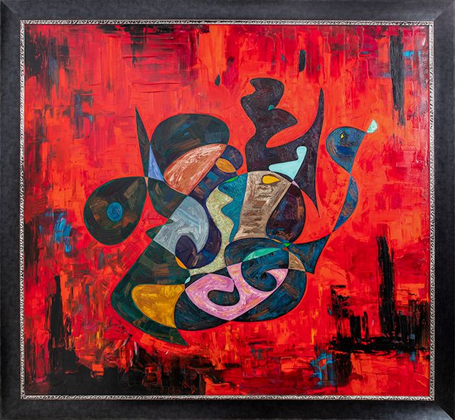 Abstract art oil painting Mustafa Kemal Atatürk Gheorghe Virtosu mob